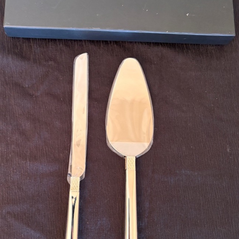 Waterford Lismore Diamond Silver Cake Knife and Server Set NIB - Picture 7 of 16
